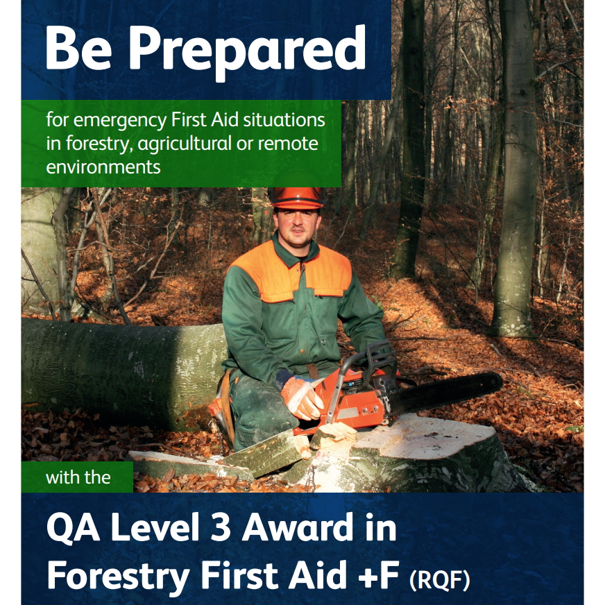Forestry First Aid - Lumberjack in woodland with chainsaw