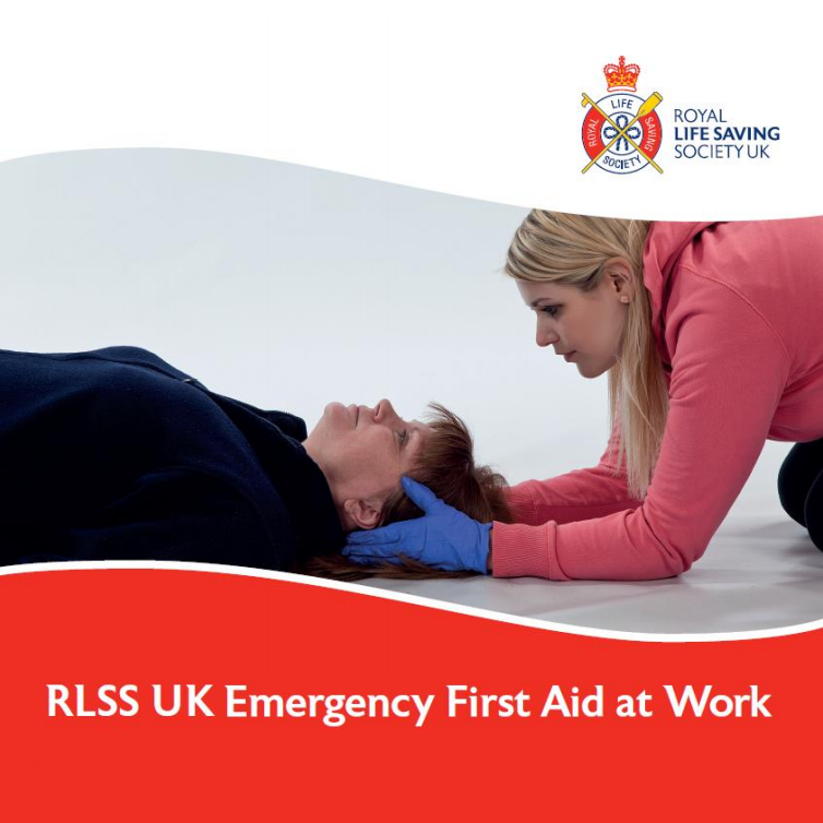 RLSS UK Emergency First Aid at Work - Female first aider supporting a female casualty head